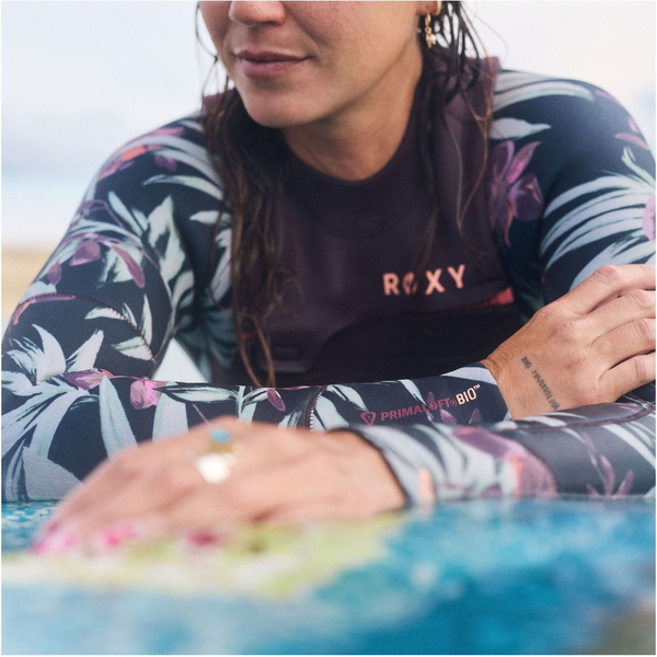 2026 Roxy Womens Swell Natural 4/3mm Chest Zip Wetsuit 26BW213509 - Black Multi